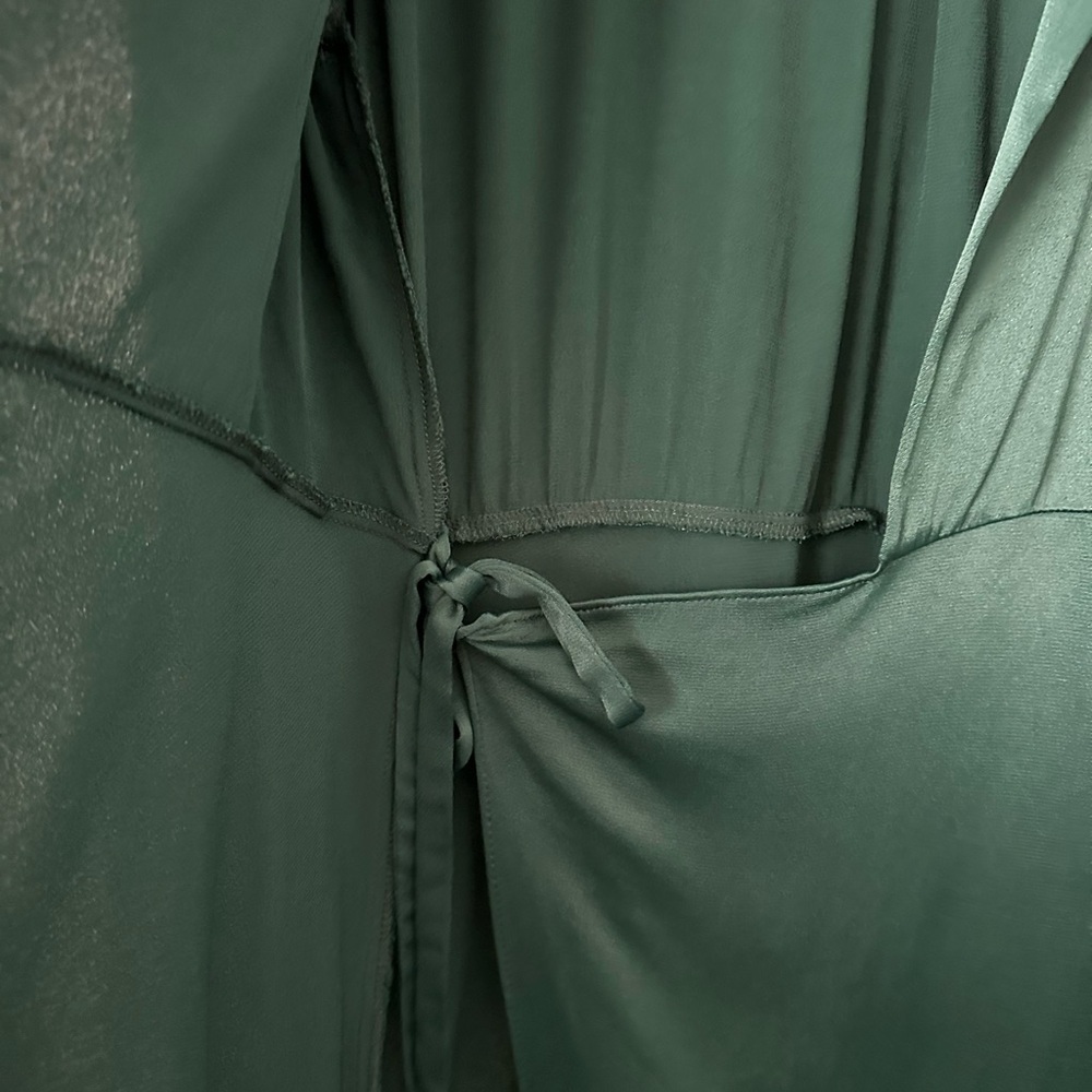 ZARA Limited Edition Green Long Sleeves Maxi Wrap Around Medium Cocktail Dress - Picture 5 of 13